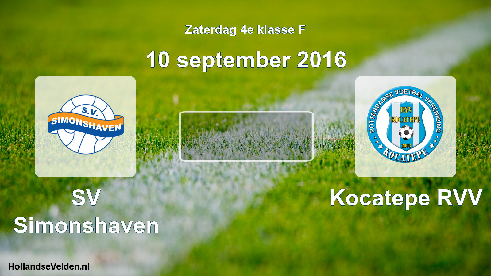 Scheduled Match: SV Simonshaven - Kocatepe RVV (10 September 2016)
