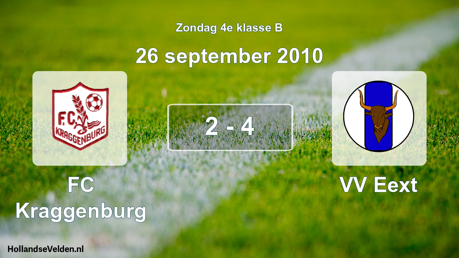 Total number of matches played: FC Kraggenburg - VV Eext 2 - 4 (26 September 2010)