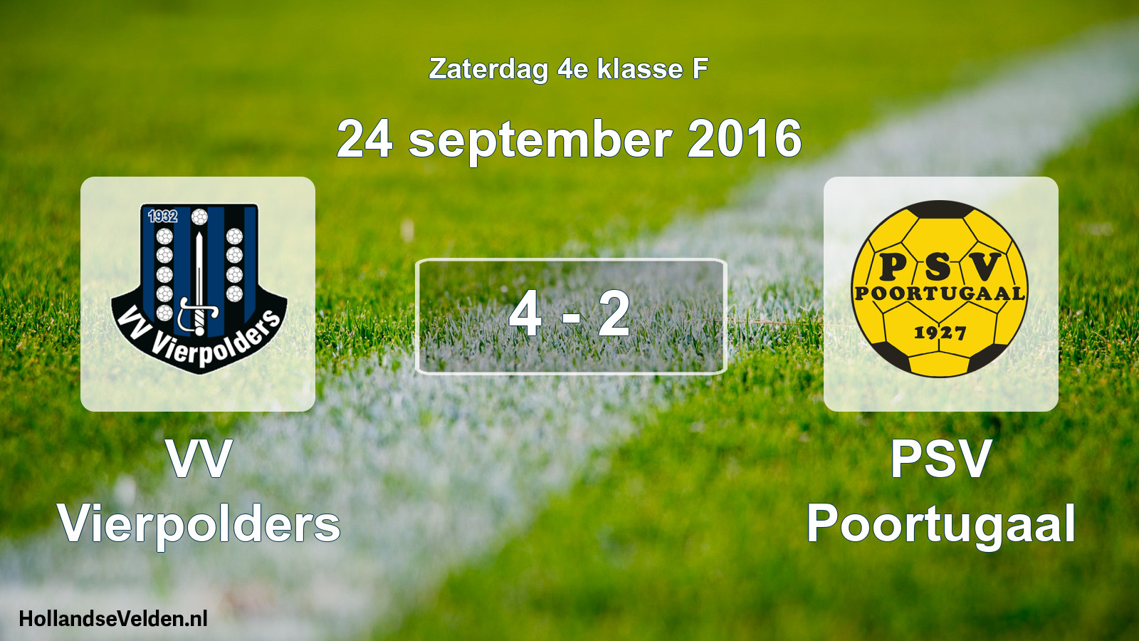 Total number of matches played: VV Vierpolders - PSV Poortugaal 4 - 2 (24 September 2016)