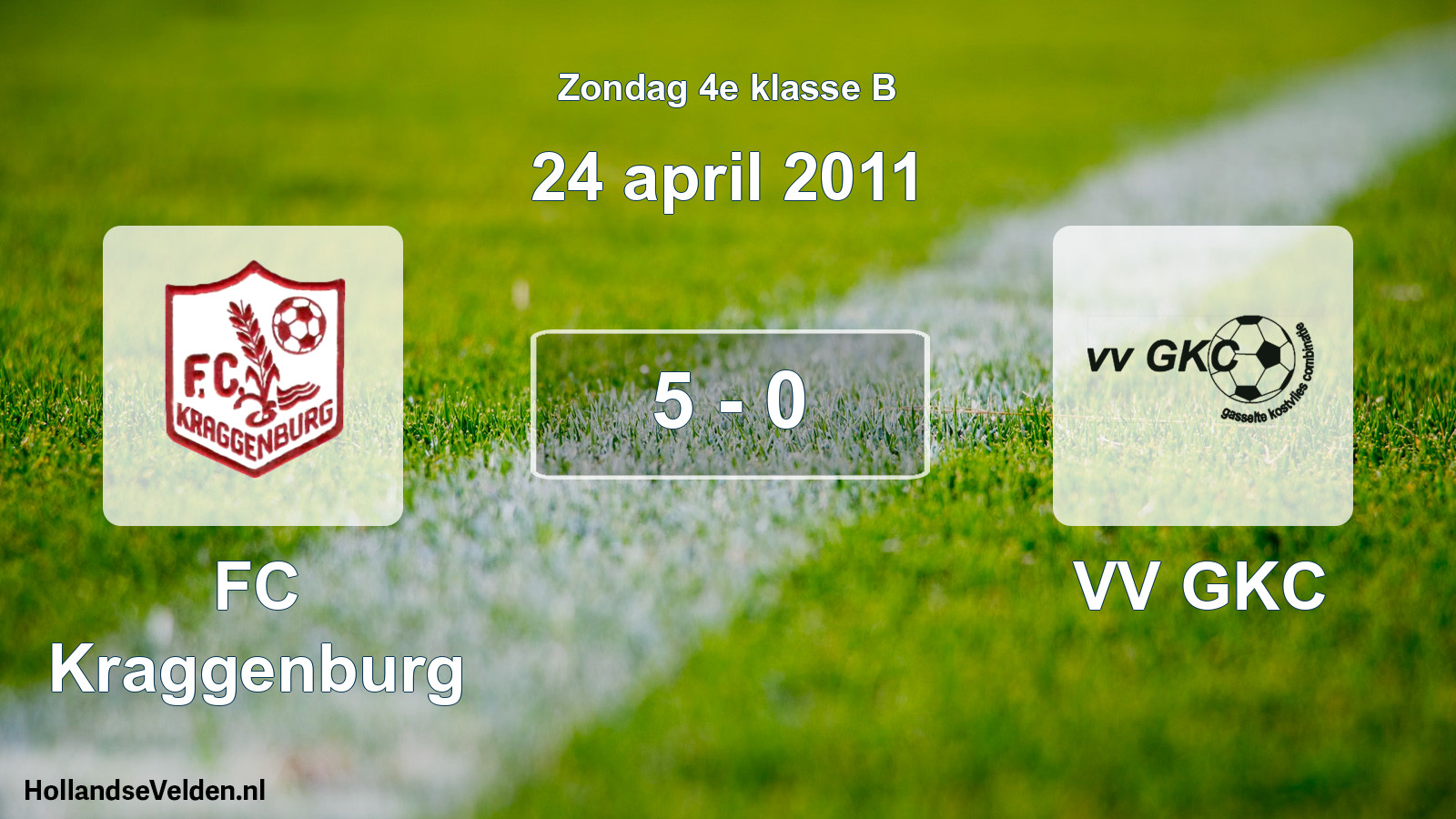 Total number of matches played: FC Kraggenburg - VV GKC 5 - 0 (24 April 2011)