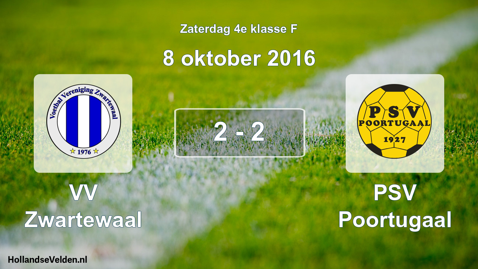 Total number of matches played: VV Zwartewaal - PSV Poortugaal 2 - 2 (8 October 2016)