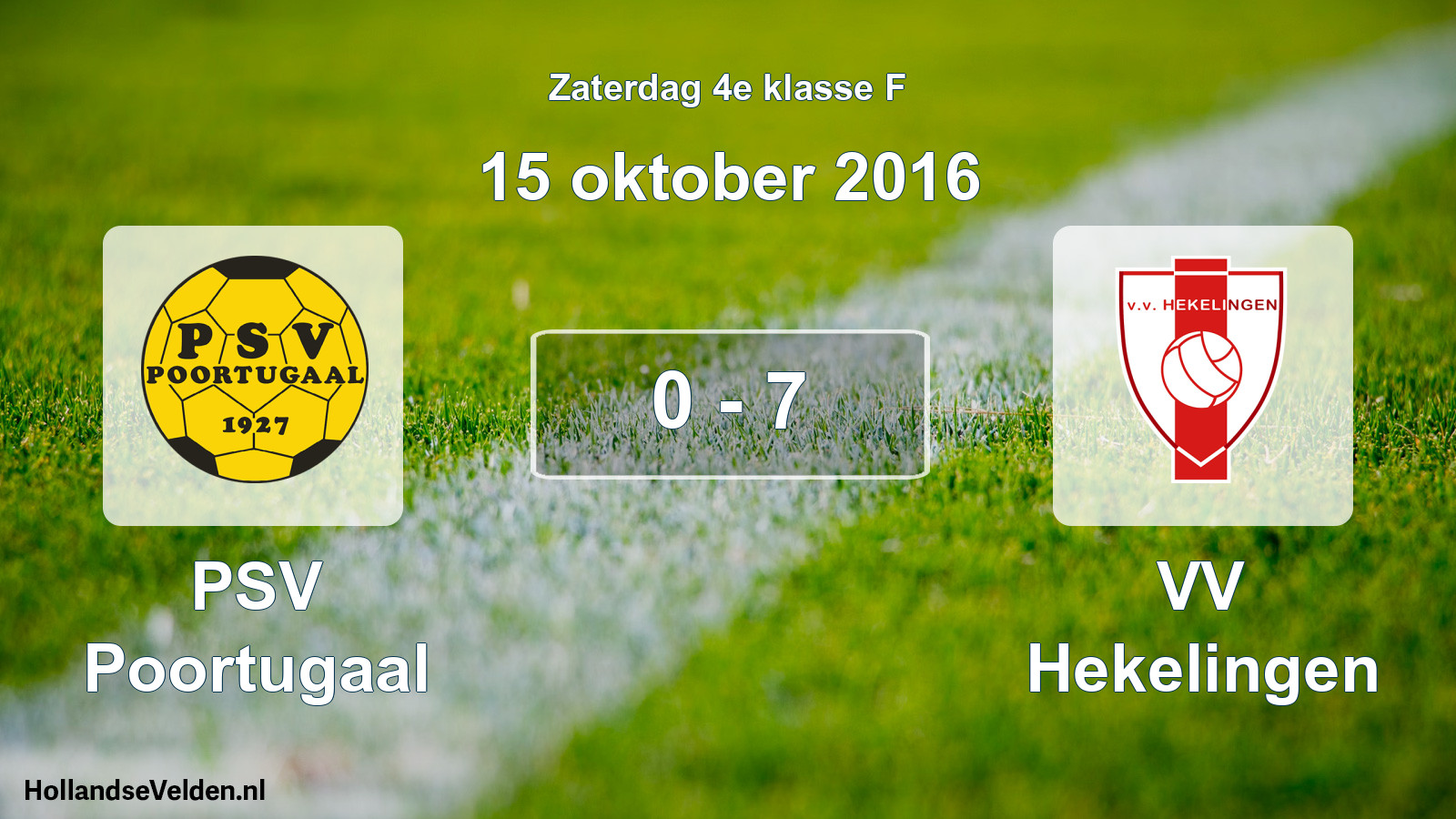 Total number of matches played: PSV Poortugaal - VV Hekelingen 0 - 7 (15 October 2016)