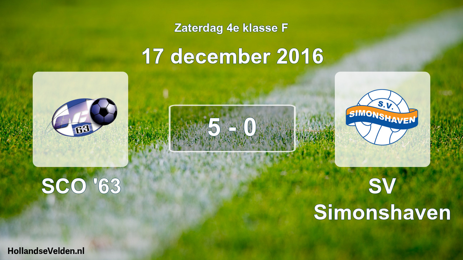 Total number of matches played: SCO '63 - SV Simonshaven 5 - 0 (17 December 2016)