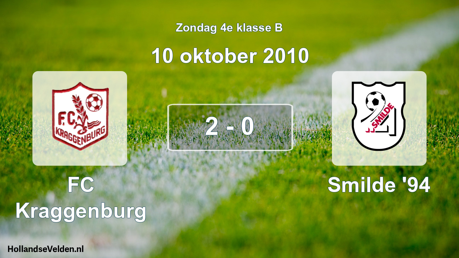 Total number of matches played: FC Kraggenburg - Smilde '94 2 - 0 (10 October 2010)