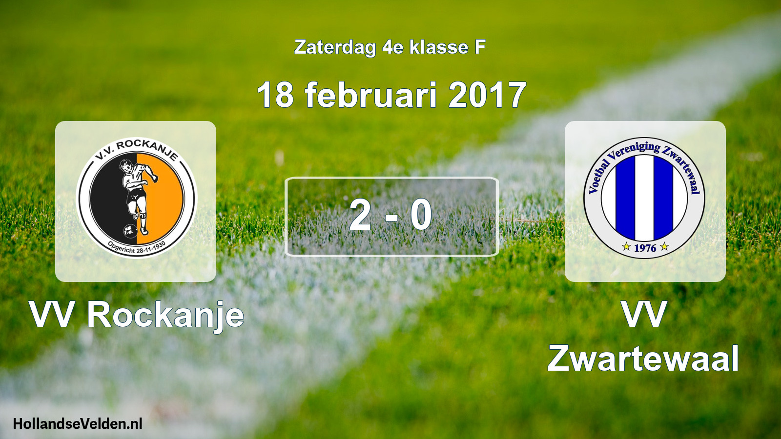 Total number of matches played: VV Rockanje - VV Zwartewaal 2 - 0 (18 February 2017)