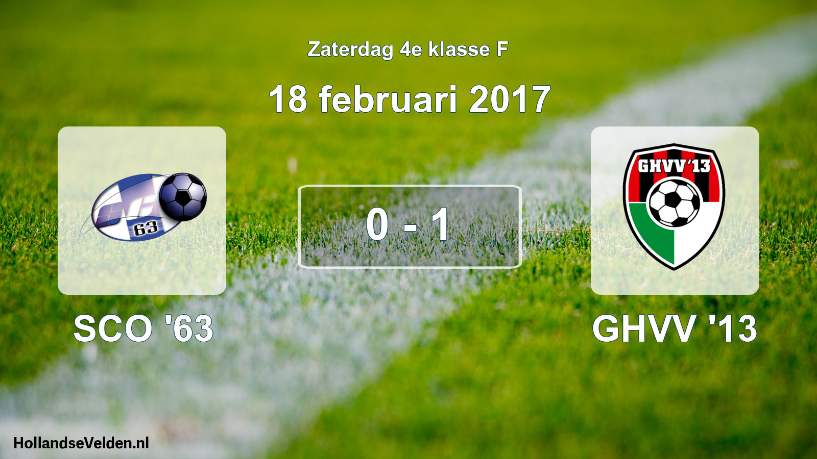 Total number of matches played: SCO '63 - GHVV '13 0 - 1 (18 February 2017)