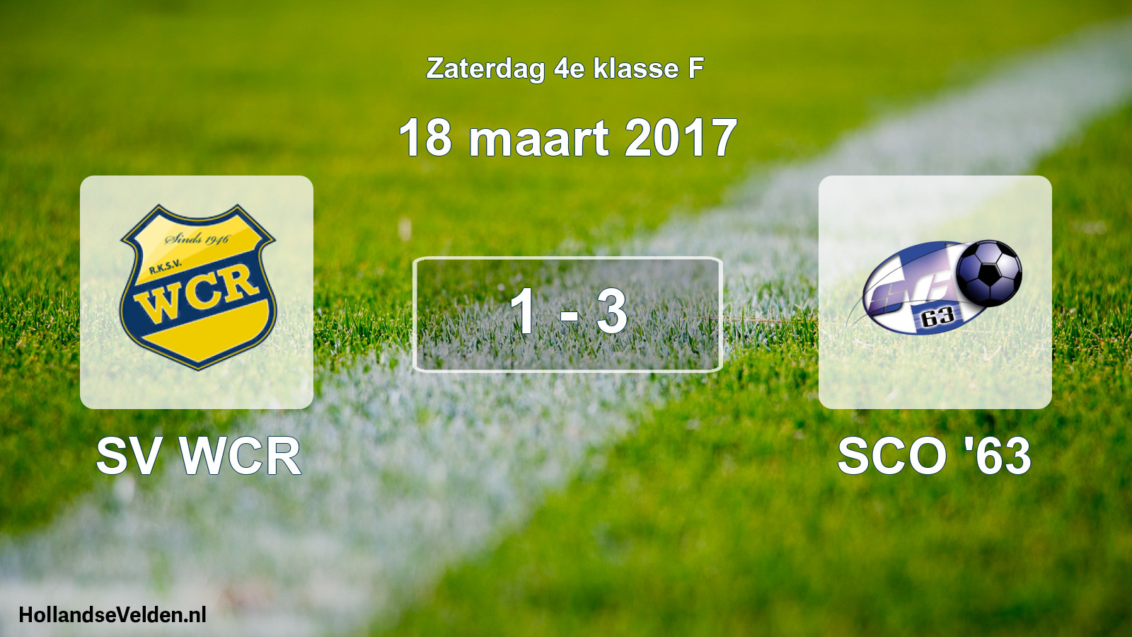 Total number of matches played: SV WCR - SCO '63 1 - 3 (18 March 2017)