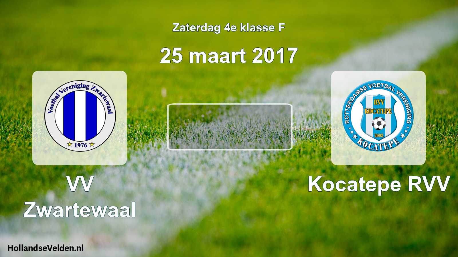 Scheduled Match: VV Zwartewaal - Kocatepe RVV (25 March 2017)