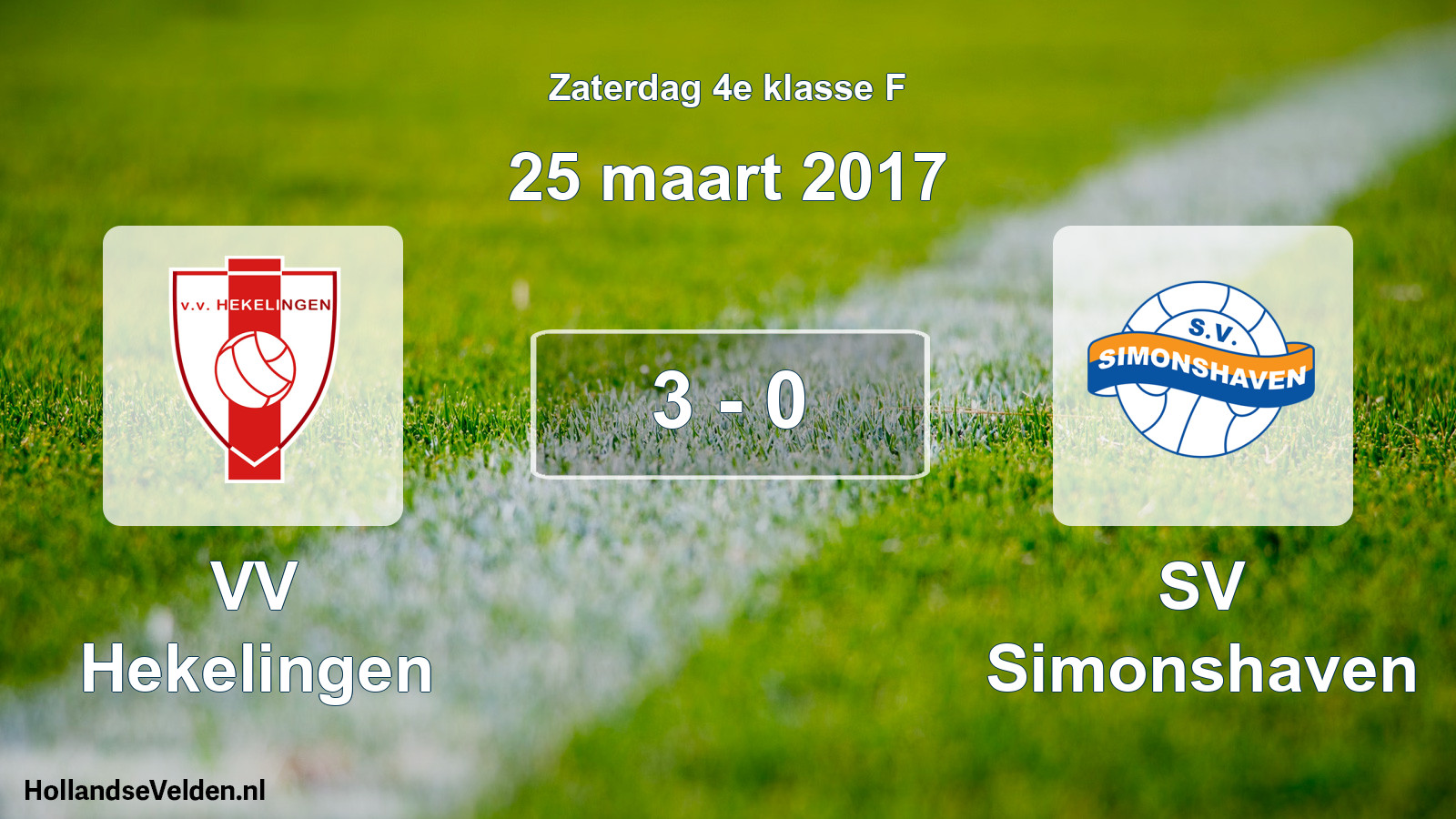 Total number of matches played: VV Hekelingen - SV Simonshaven 3 - 0 (25 March 2017)