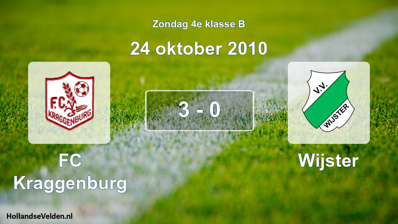 Total number of matches played: FC Kraggenburg - Wijster 3 - 0 (24 October 2010)