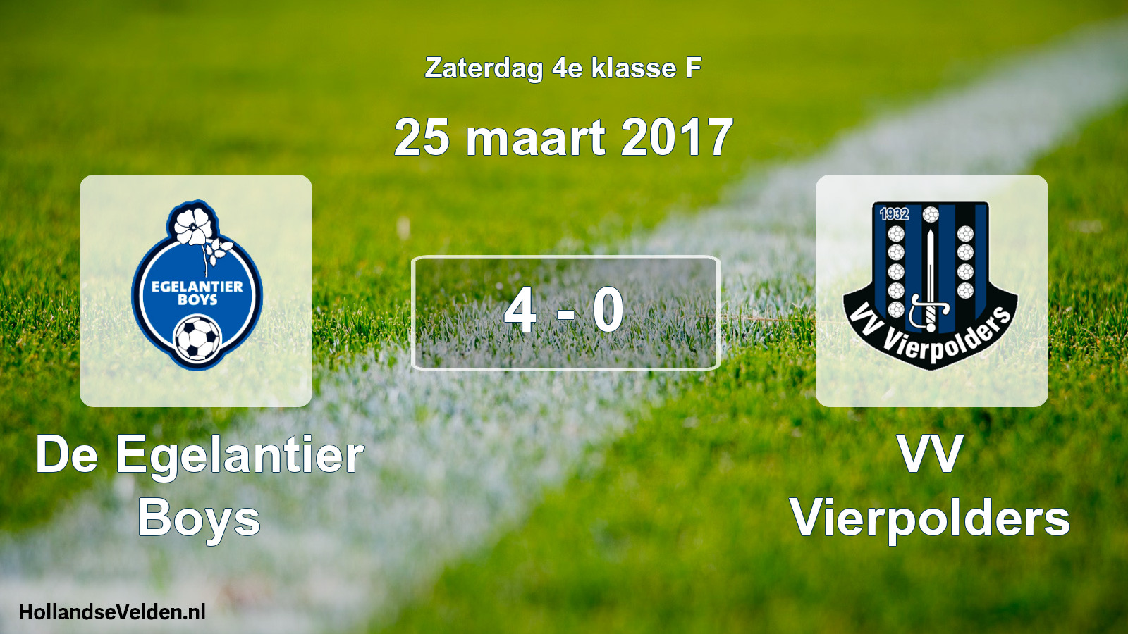 Total number of matches played: De Egelantier Boys - VV Vierpolders 4 - 0 (25 March 2017)