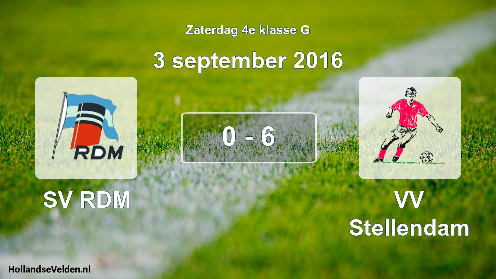 Total number of matches played: SV RDM - VV Stellendam 0 - 6 (3 September 2016)