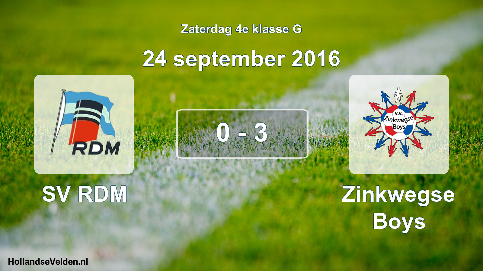 Total number of matches played: SV RDM - Zinkwegse Boys 0 - 3 (24 September 2016)