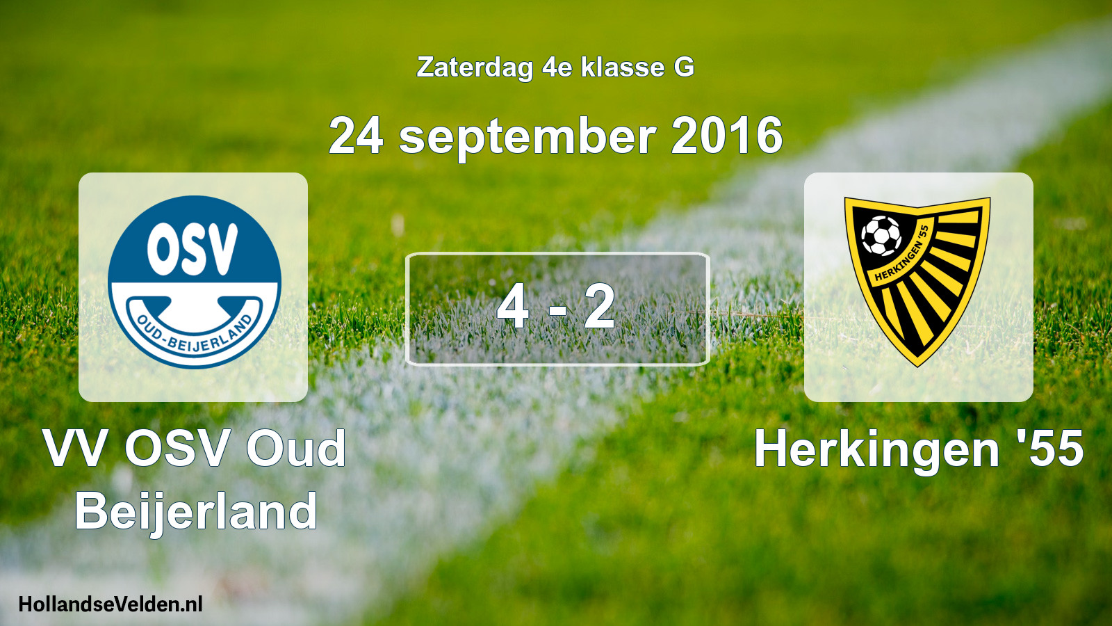 Total number of matches played: VV OSV Oud Beijerland - Herkingen '55 4 - 2 (24 September 2016)
