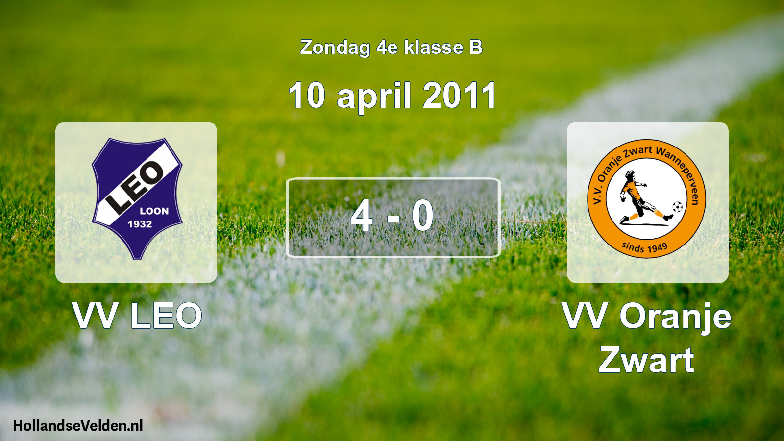 Total number of matches played: VV LEO - VV Oranje Zwart 4 - 0 (10 April 2011)