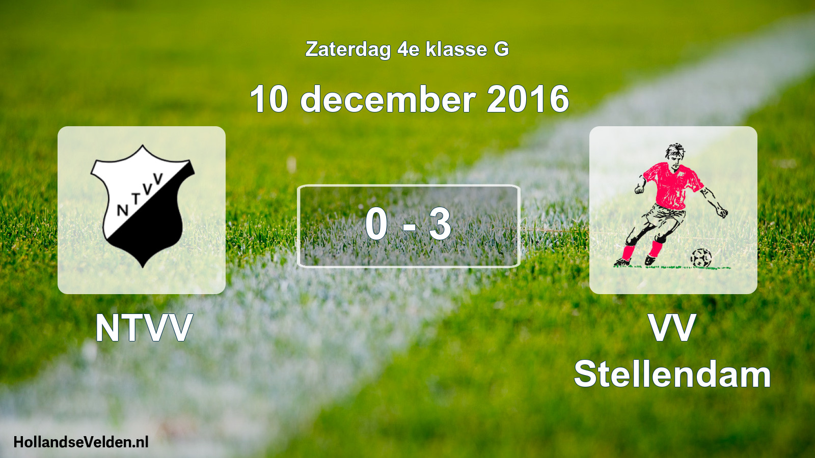 Total number of matches played: NTVV - VV Stellendam 0 - 3 (10 December 2016)