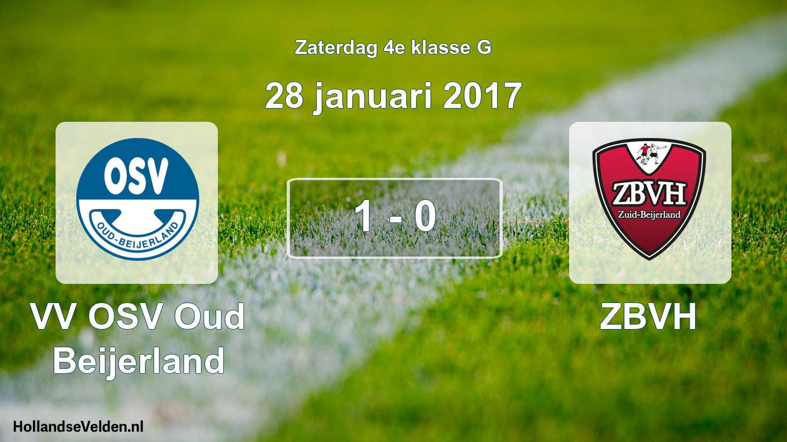 Total number of matches played: VV OSV Oud Beijerland - ZBVH 1 - 0 (28 January 2017)