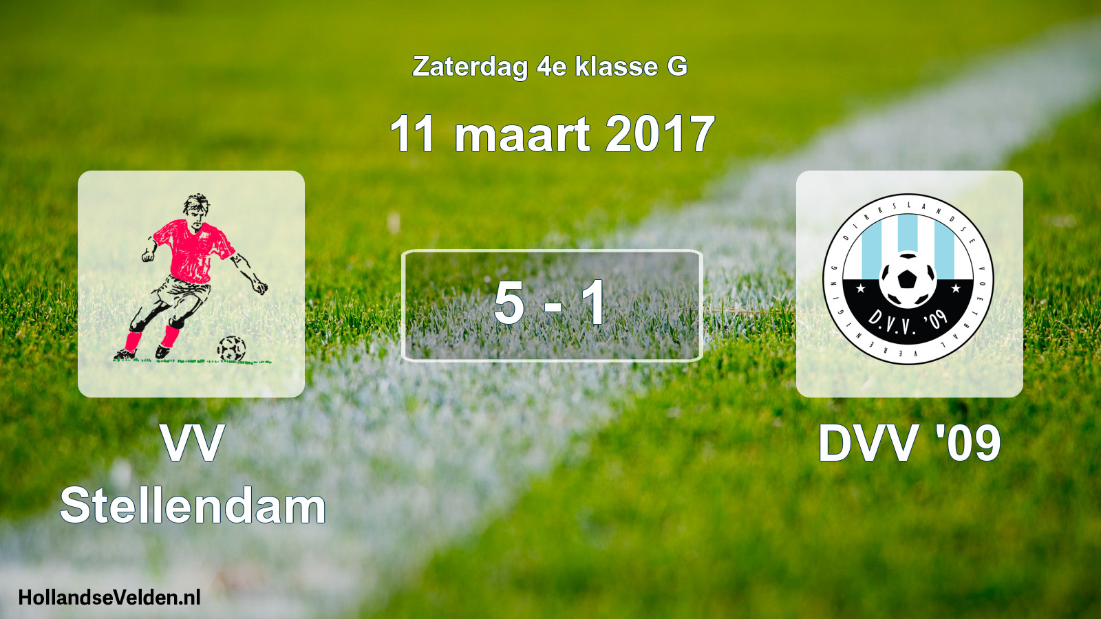 Total number of matches played: VV Stellendam - DVV '09 5 - 1 (11 March 2017)