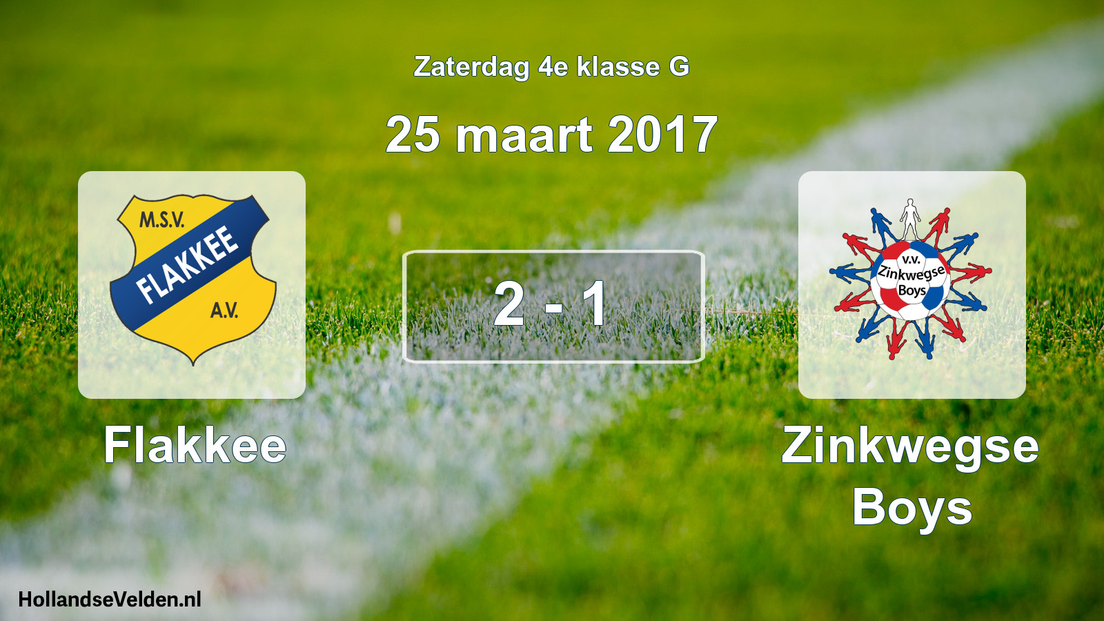 Total number of matches played: Flakkee - Zinkwegse Boys 2 - 1 (25 March 2017)