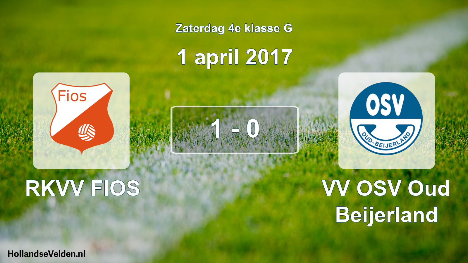 Total number of matches played: RKVV FIOS - VV OSV Oud Beijerland 1 - 0 (1 April 2017)