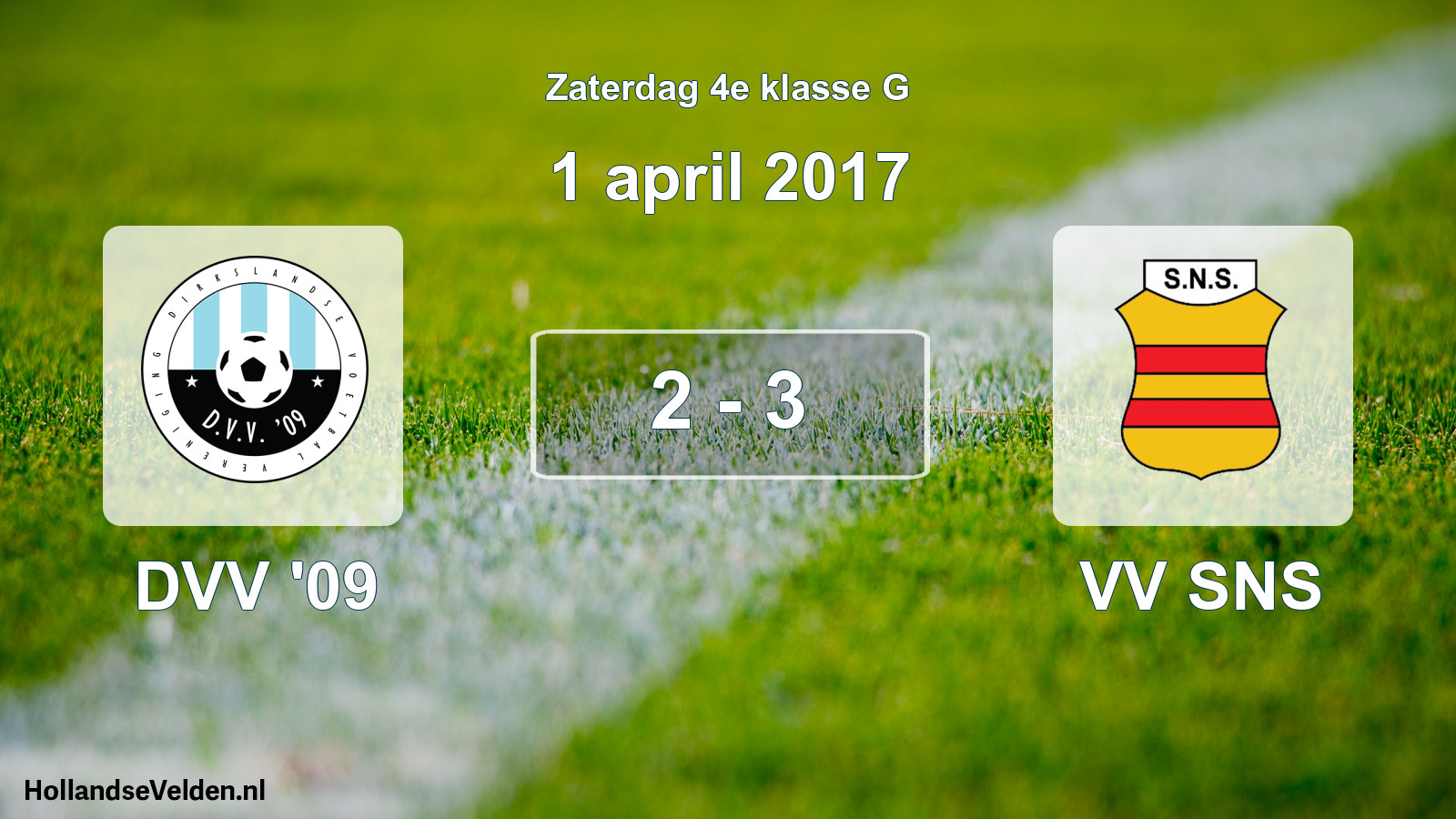 Total number of matches played: DVV '09 - VV SNS 2 - 3 (1 April 2017)
