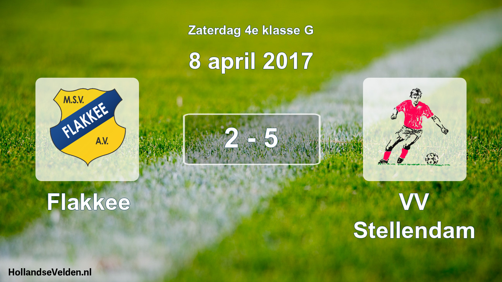 Total number of matches played: Flakkee - VV Stellendam 2 - 5 (8 April 2017)
