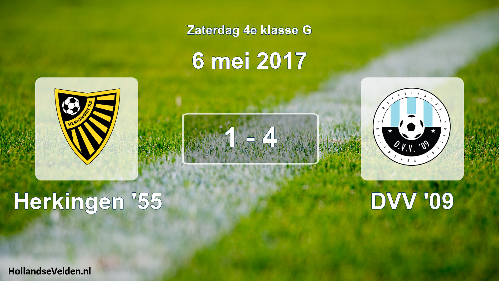 Total number of matches played: Herkingen '55 - DVV '09 1 - 4 (6 May 2017)