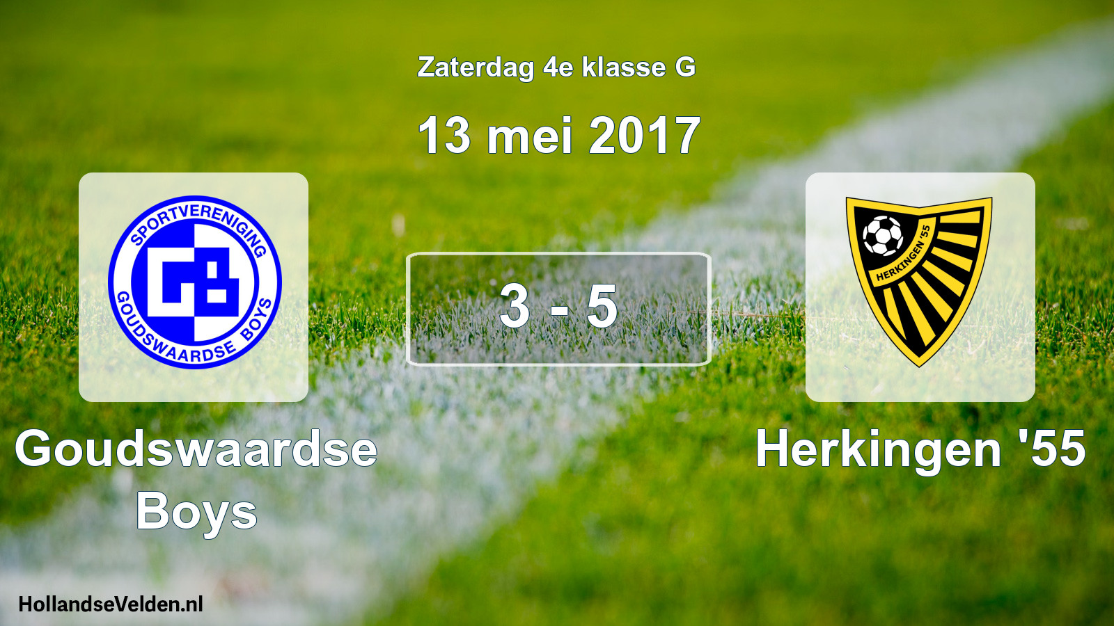 Total number of matches played: Goudswaardse Boys - Herkingen '55 3 - 5 (13 May 2017)