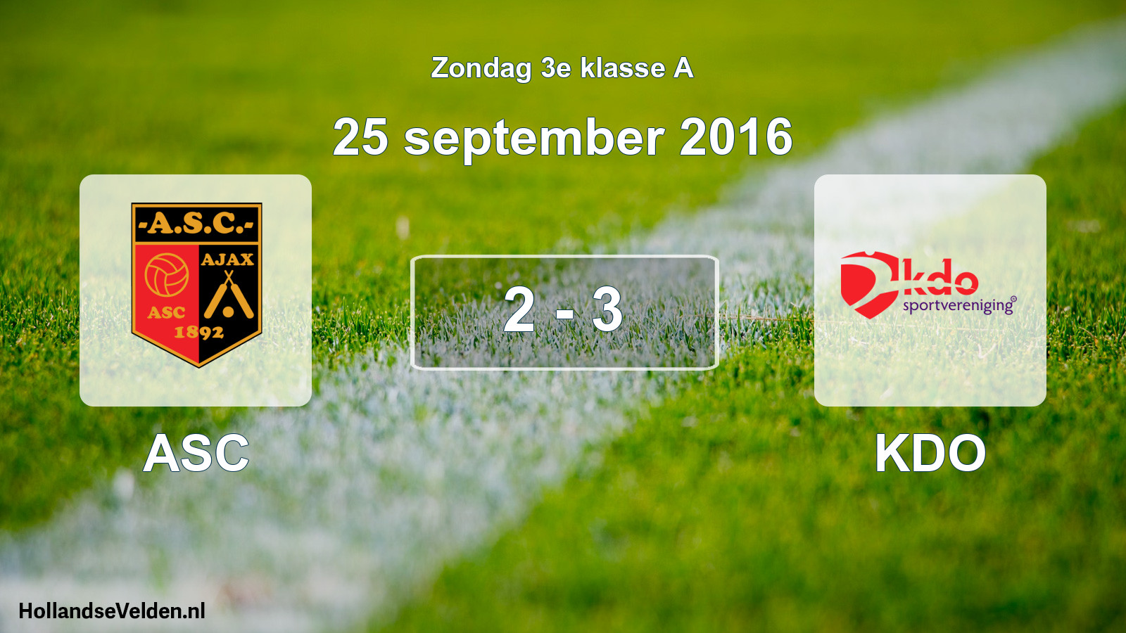 Total number of matches played: ASC - KDO 2 - 3 (25 September 2016)