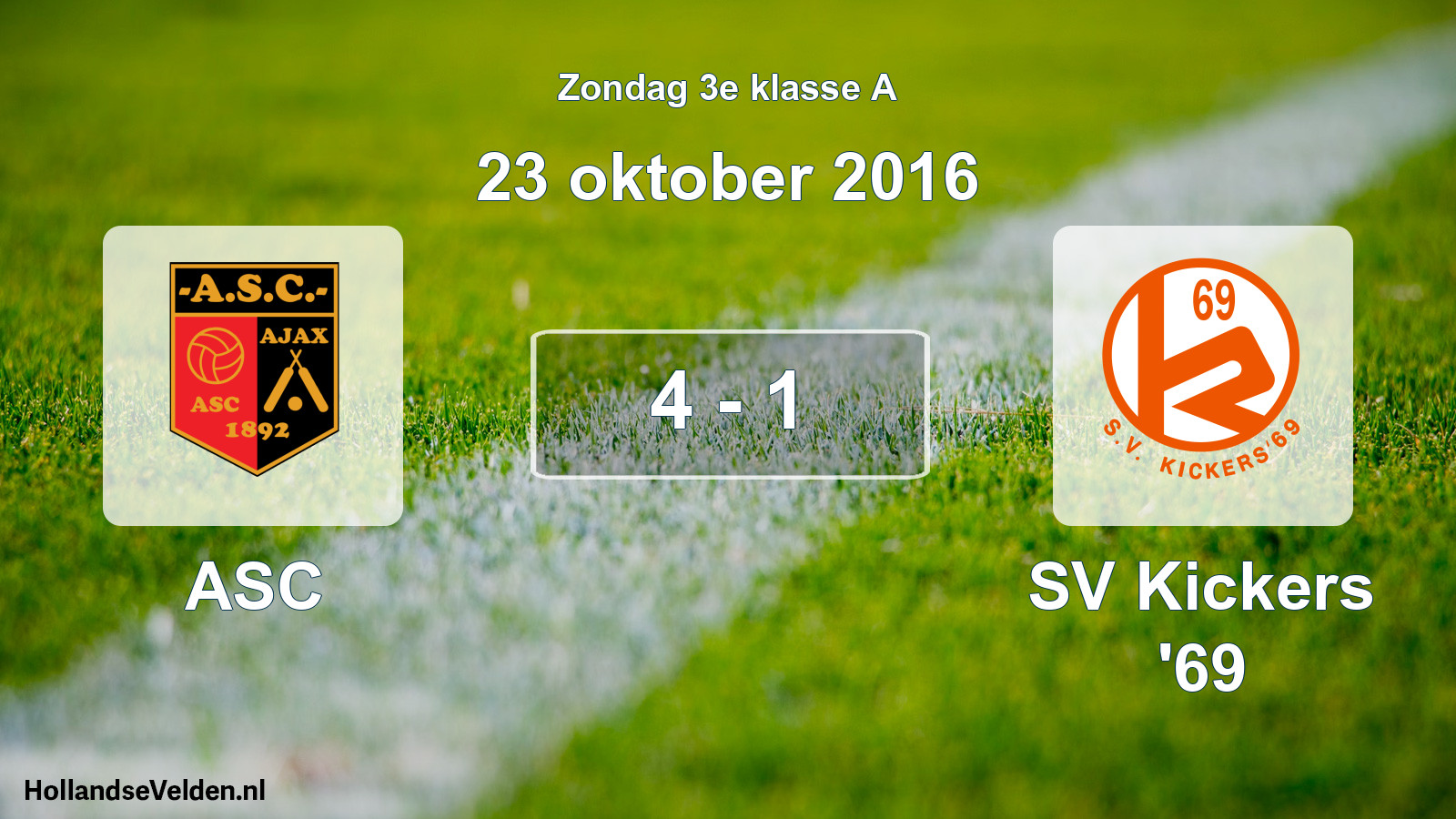 Total number of matches played: ASC - SV Kickers '69 4 - 1 (23 October 2016)