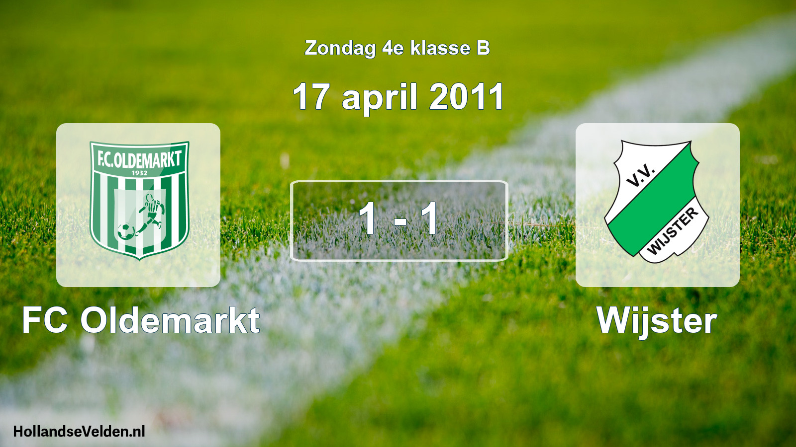 Total number of matches played: FC Oldemarkt - Wijster 1 - 1 (17 April 2011)
