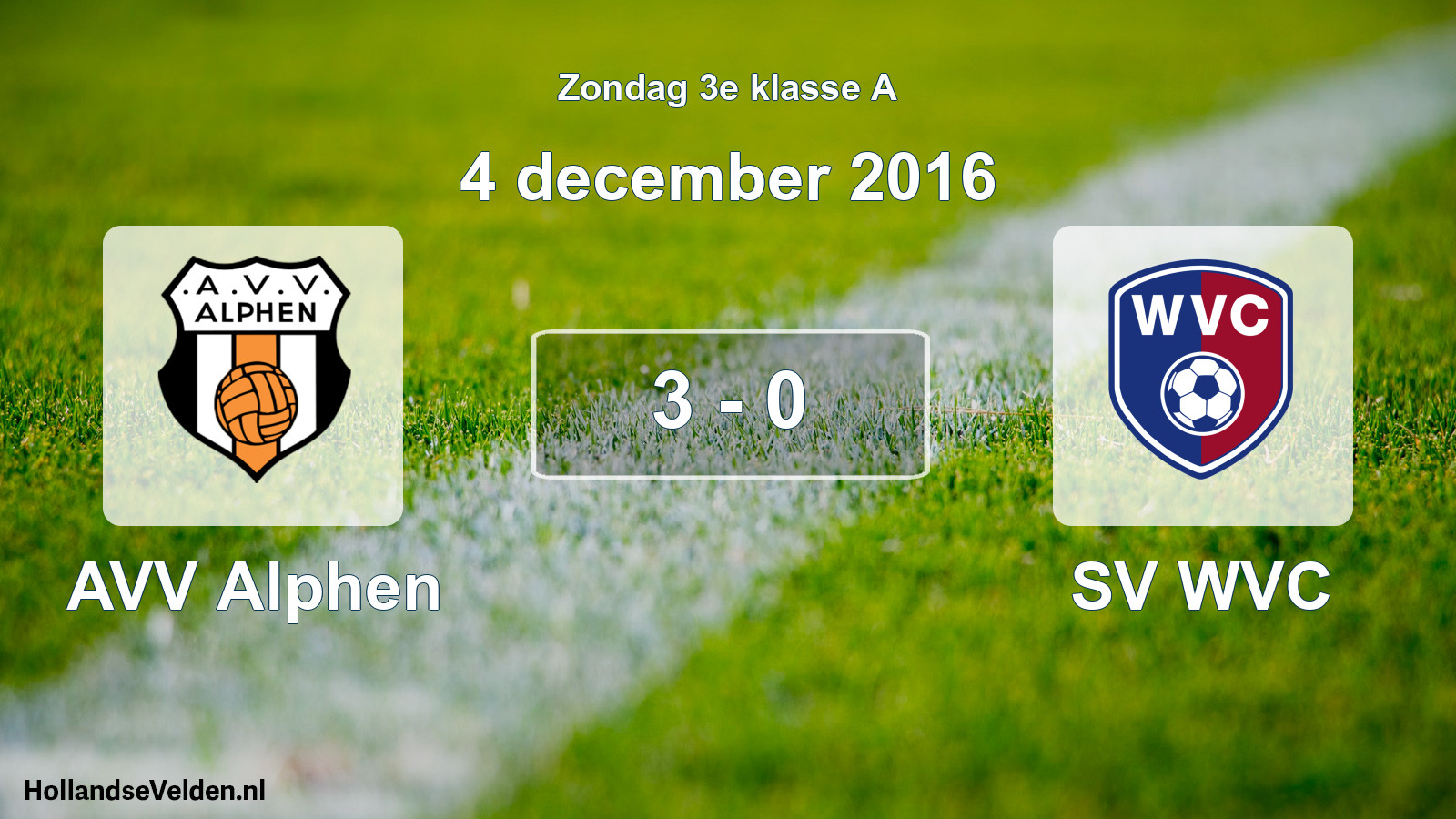 Total number of matches played: AVV Alphen - SV WVC 3 - 0 (4 December 2016)
