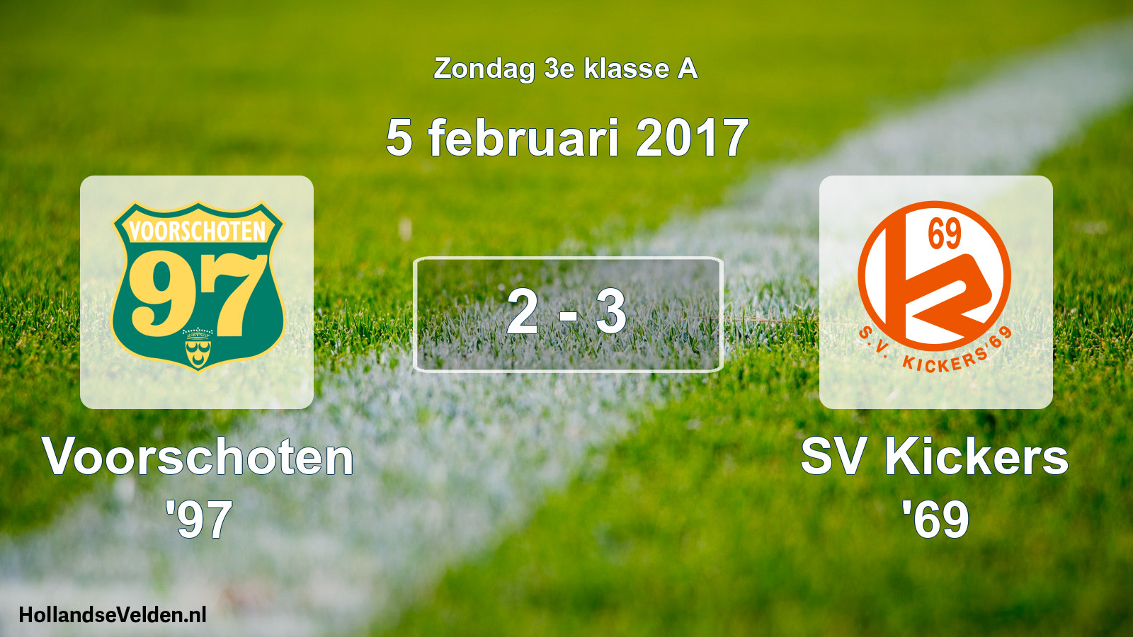 Total number of matches played: Voorschoten '97 - SV Kickers '69 2 - 3 (5 February 2017)