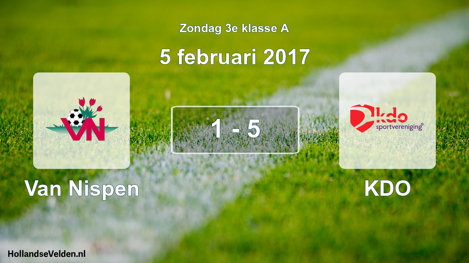Total number of matches played: Van Nispen - KDO 1 - 5 (5 February 2017)