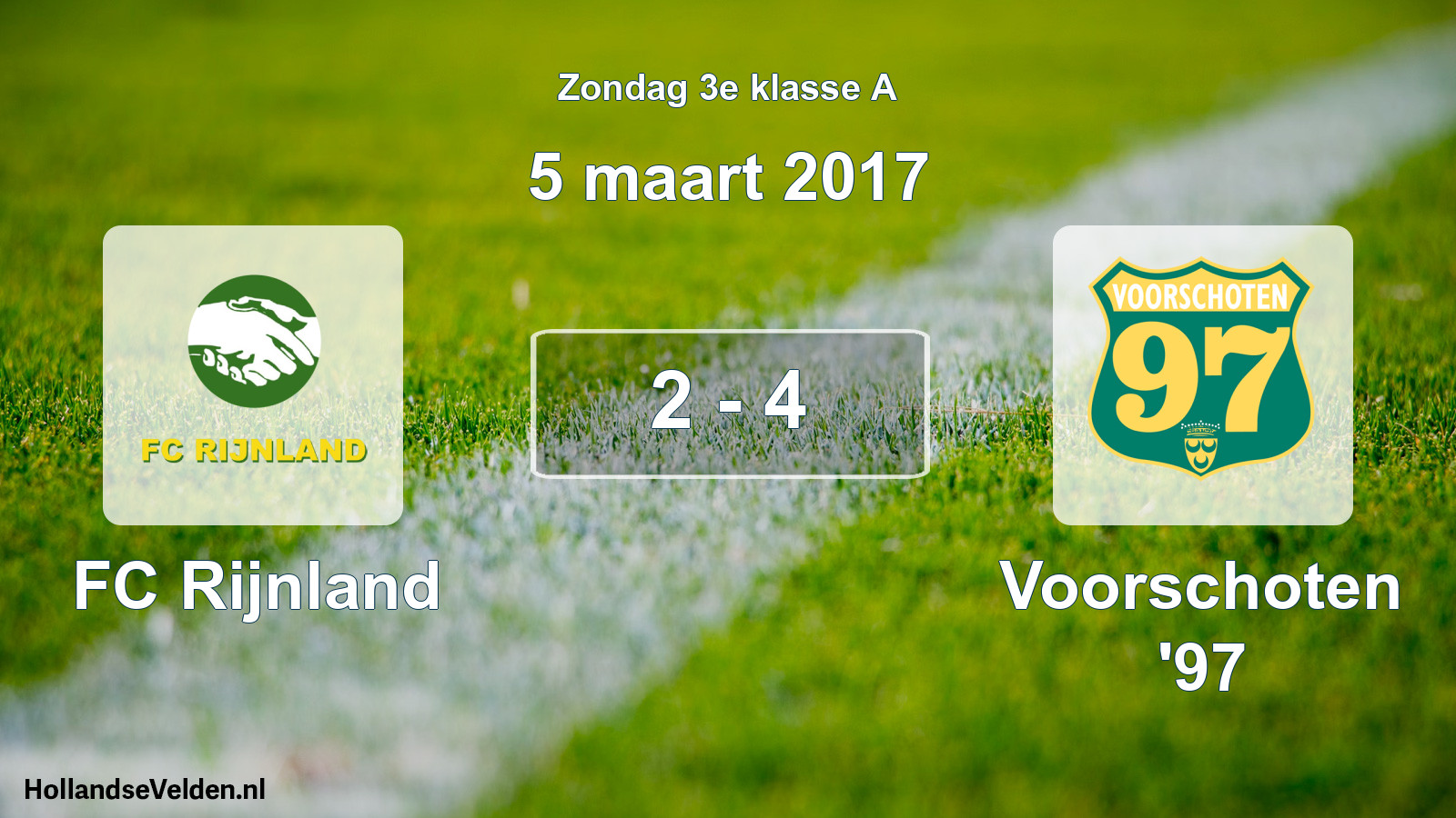 Total number of matches played: FC Rijnland - Voorschoten '97 2 - 4 (5 March 2017)