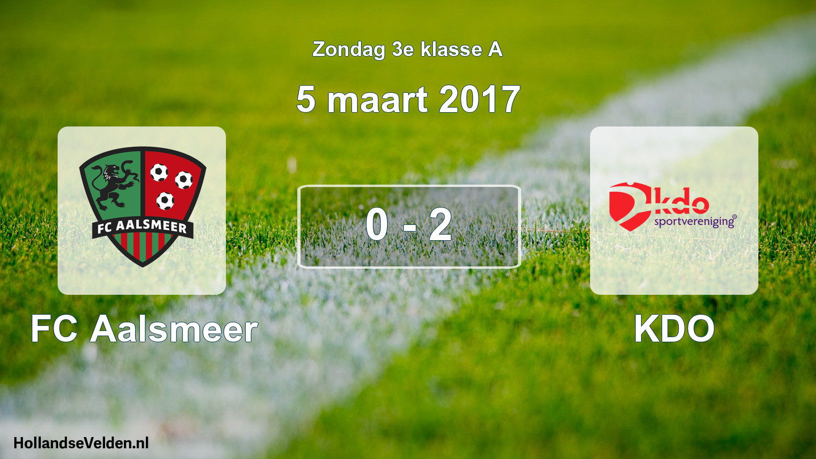 Total number of matches played: FC Aalsmeer - KDO 0 - 2 (5 March 2017)