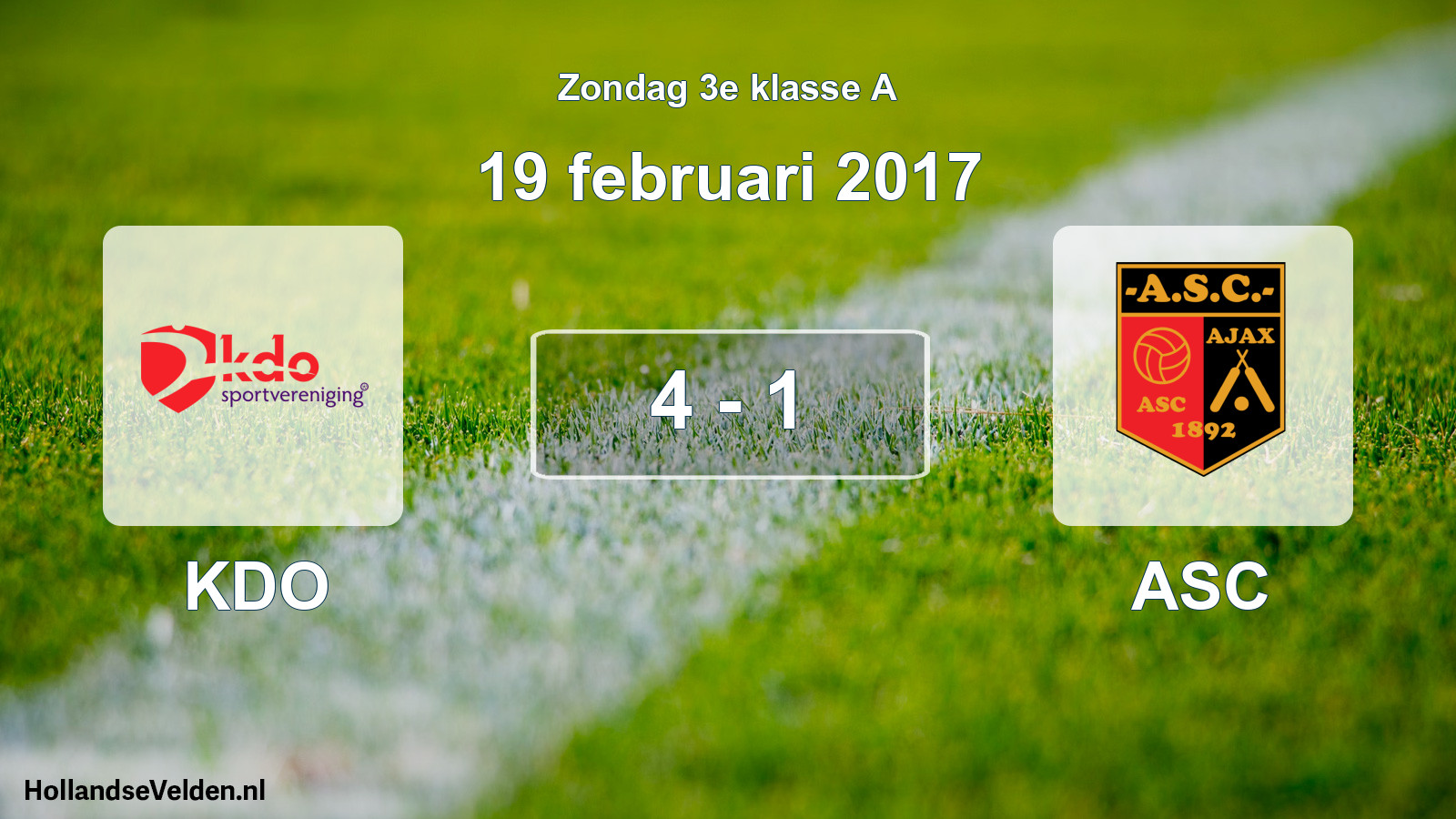 Total number of matches played: KDO - ASC 4 - 1 (19 February 2017)