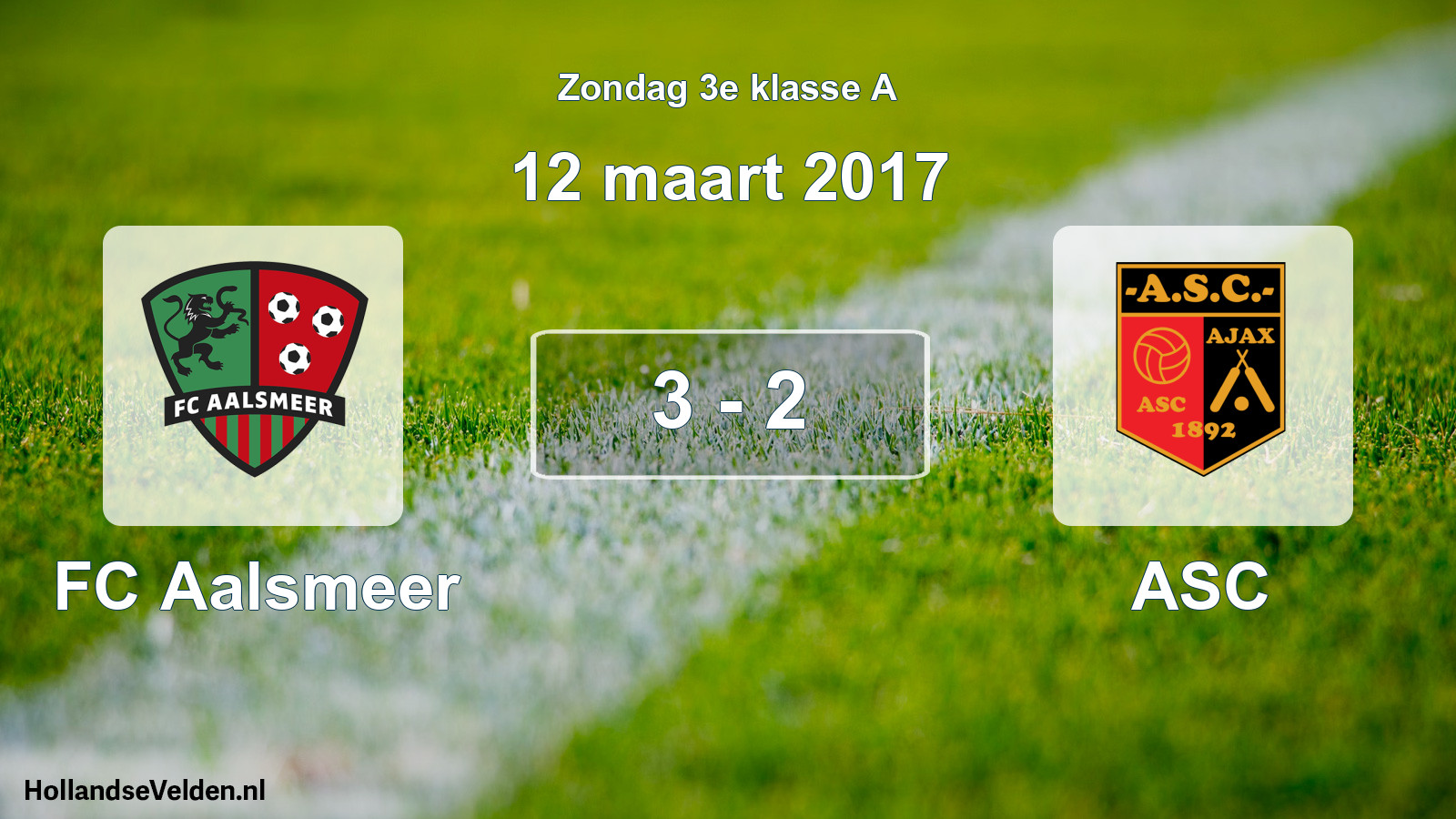 Total number of matches played: FC Aalsmeer - ASC 3 - 2 (12 March 2017)