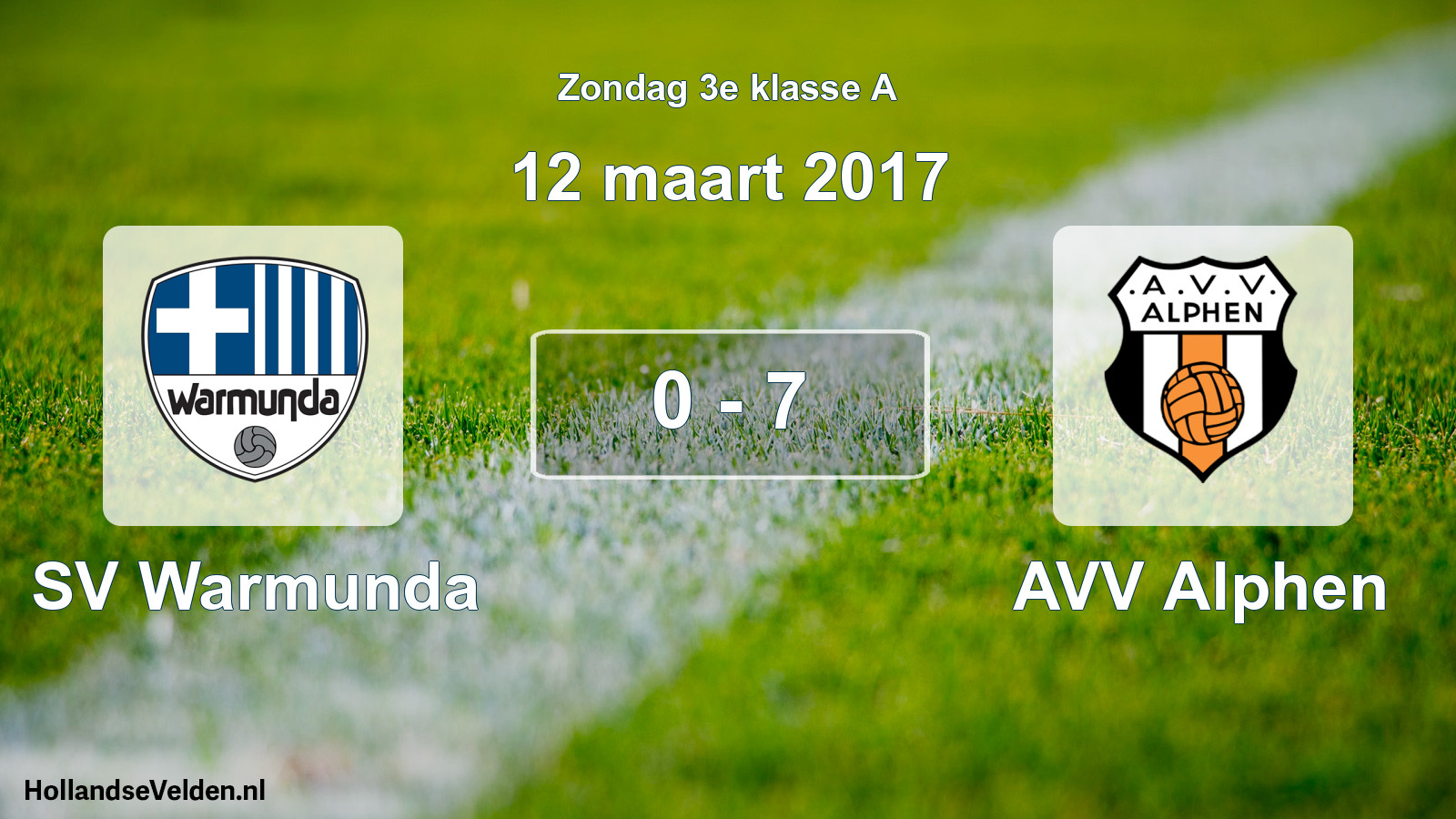 Total number of matches played: SV Warmunda - AVV Alphen 0 - 7 (12 March 2017)