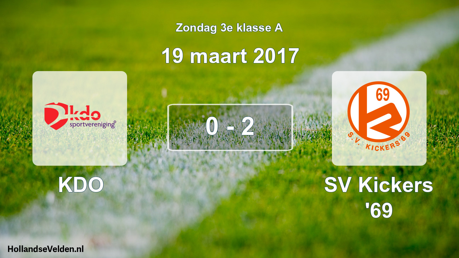 Total number of matches played: KDO - SV Kickers '69 0 - 2 (19 March 2017)