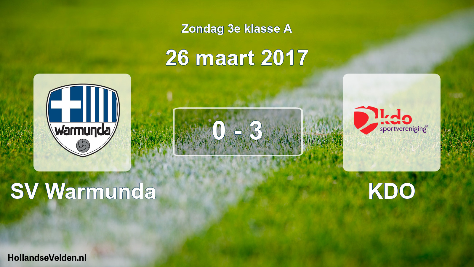 Total number of matches played: SV Warmunda - KDO 0 - 3 (26 March 2017)