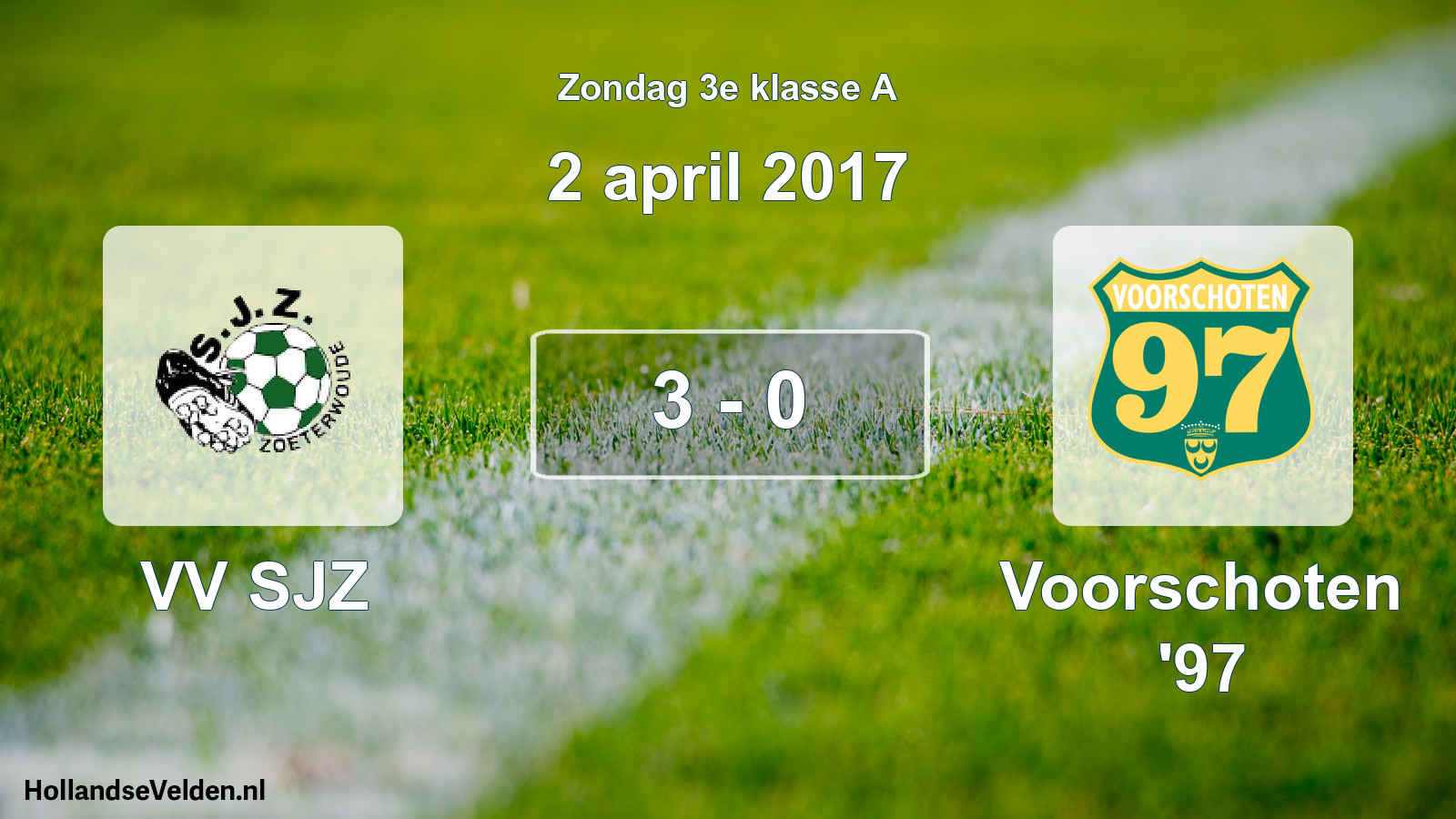 Total number of matches played: VV SJZ - Voorschoten '97 3 - 0 (2 April 2017)