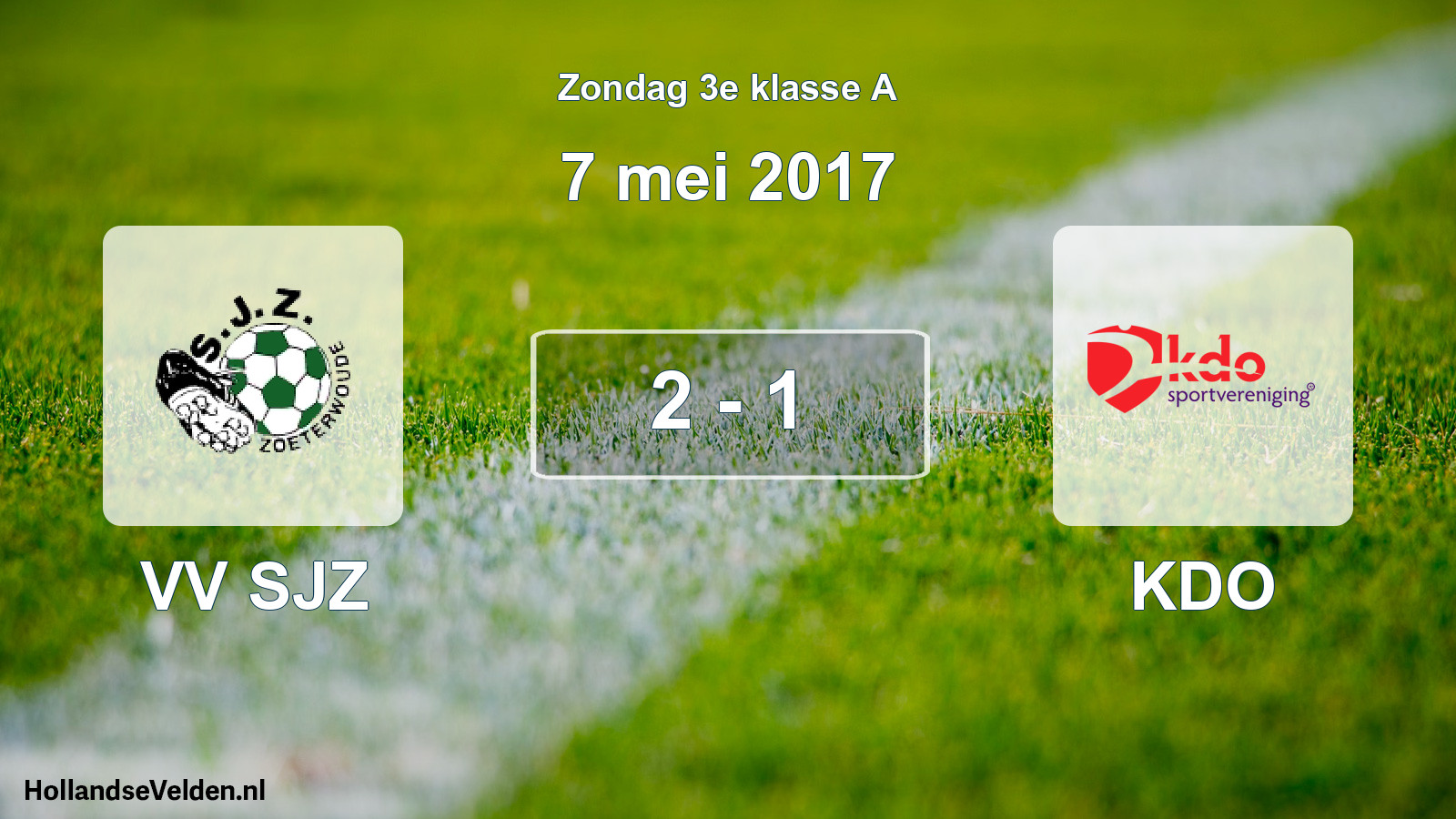 Total number of matches played: VV SJZ - KDO 2 - 1 (7 May 2017)