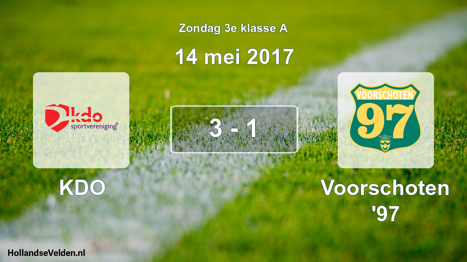 Total number of matches played: KDO - Voorschoten '97 3 - 1 (14 May 2017)