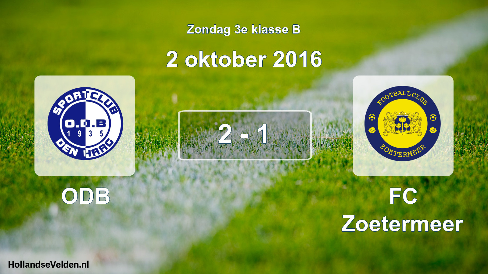 Total number of matches played: ODB - FC Zoetermeer 2 - 1 (2 October 2016)