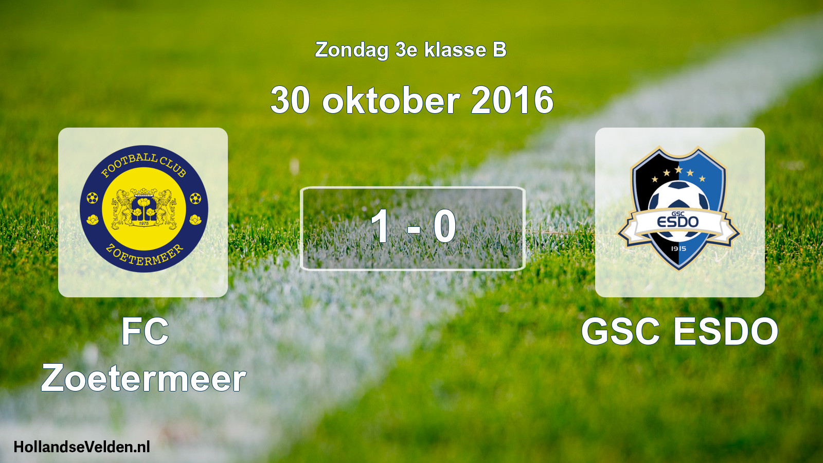 Total number of matches played: FC Zoetermeer - GSC ESDO 1 - 0 (30 October 2016)