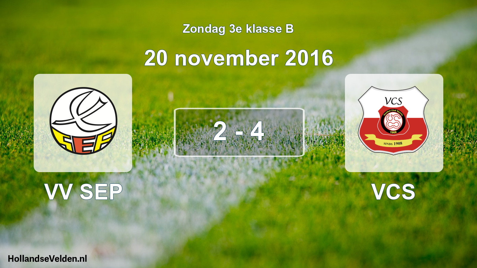 Total number of matches played: VV SEP - VCS 2 - 4 (20 November 2016)