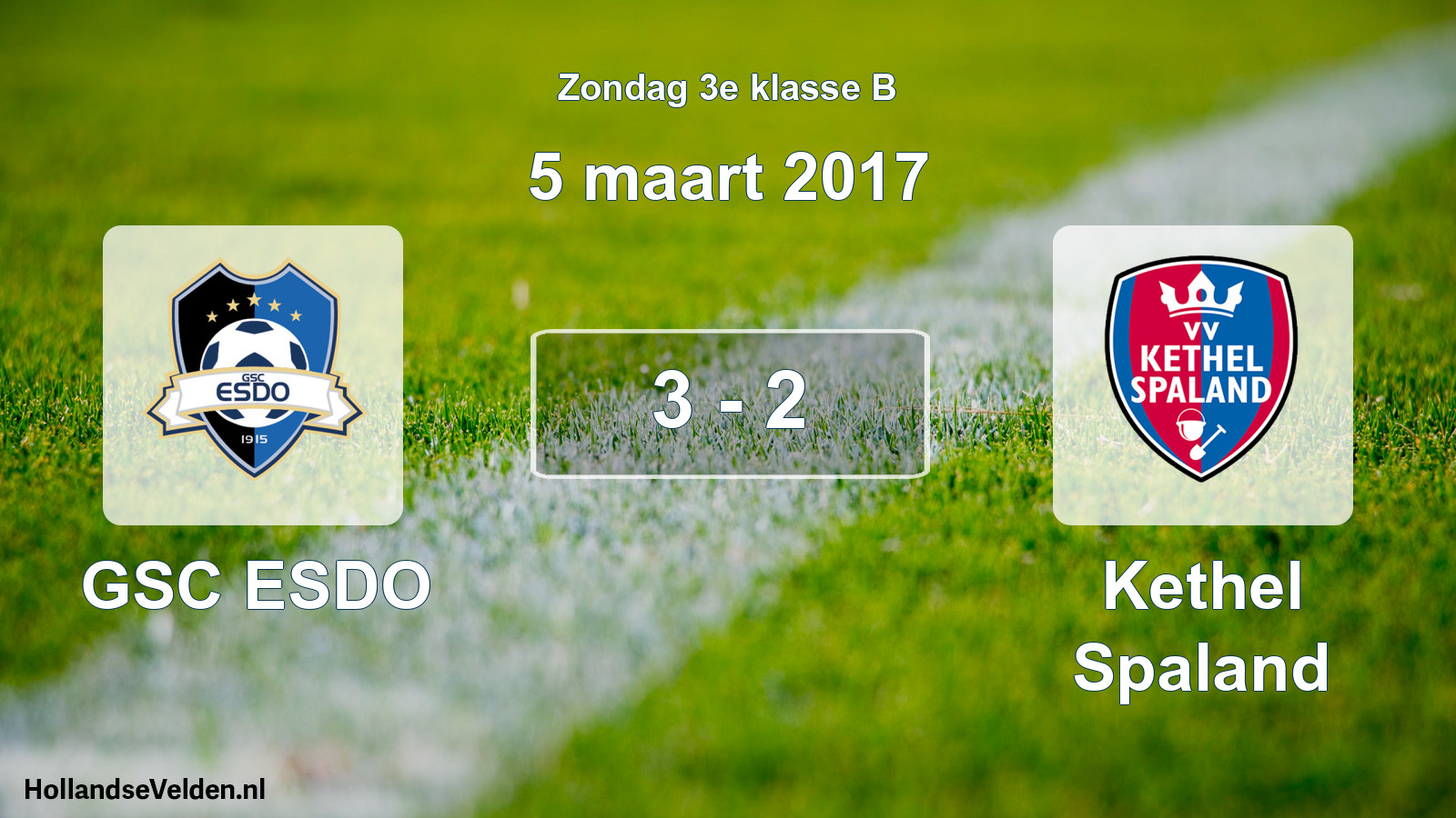 Total number of matches played: GSC ESDO - Kethel Spaland 3 - 2 (5 March 2017)
