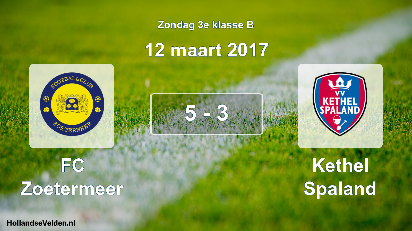 Total number of matches played: FC Zoetermeer - Kethel Spaland 5 - 3 (12 March 2017)