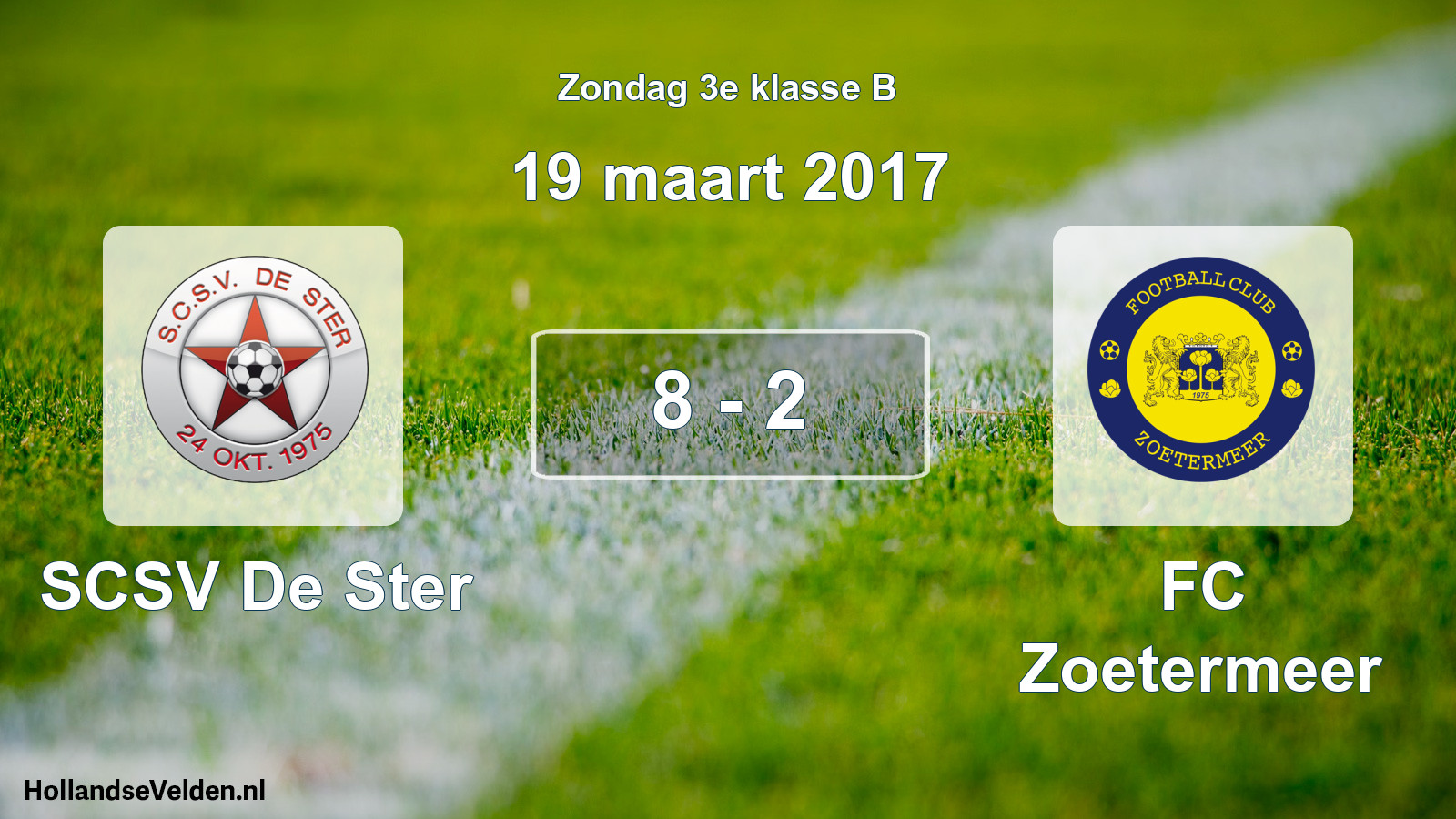 Total number of matches played: SCSV De Ster - FC Zoetermeer 8 - 2 (19 March 2017)